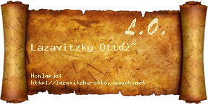 Lazavitzky Ottó névjegykártya